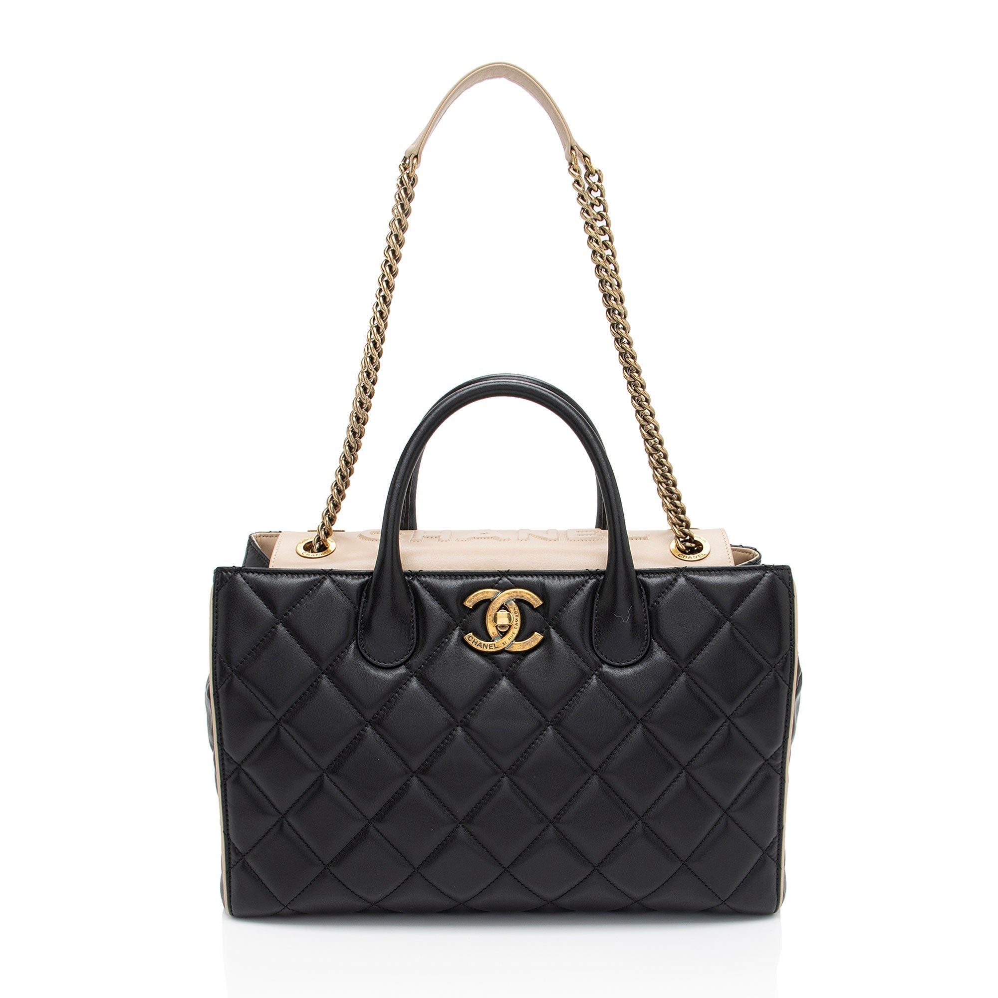 Top Quality Chanel Lambskin Portobello Small Tote (SHF-Drtxbt)