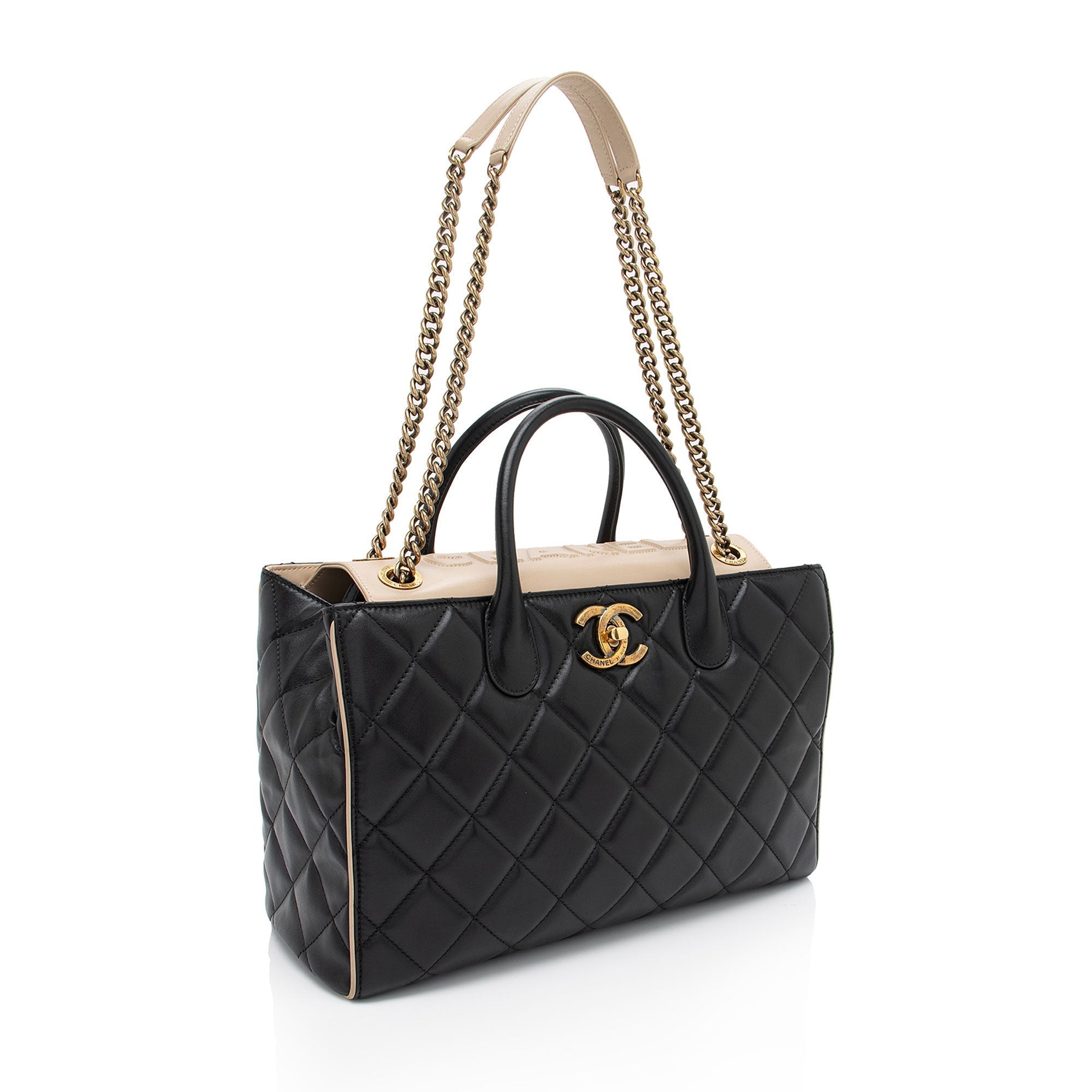 Top Quality Chanel Lambskin Portobello Small Tote (SHF-Drtxbt)