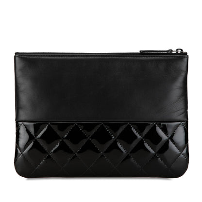 Top Quality Chanel Lambskin and Quilted Patent O Case Clutch (SHG-nuBGKM)