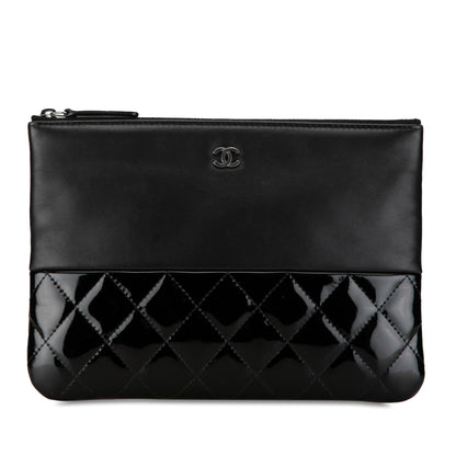 Top Quality Chanel Lambskin and Quilted Patent O Case Clutch (SHG-nuBGKM)