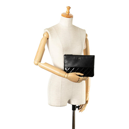 Top Quality Chanel Lambskin and Quilted Patent O Case Clutch (SHG-nuBGKM)