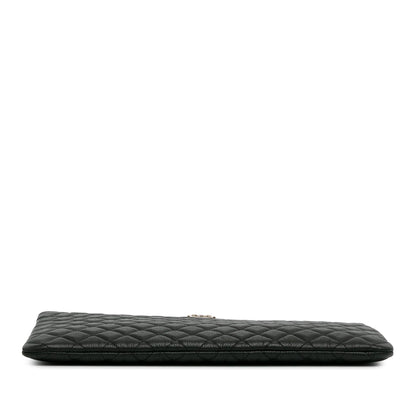 Top Quality Chanel Large Quilted Caviar Boy O Case Clutch (SHG-AMsEwy)