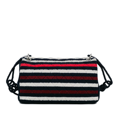 Top Quality Chanel Maxi Multicolor Stripe Jersey Rope Flap (SHG-wmMmcX)