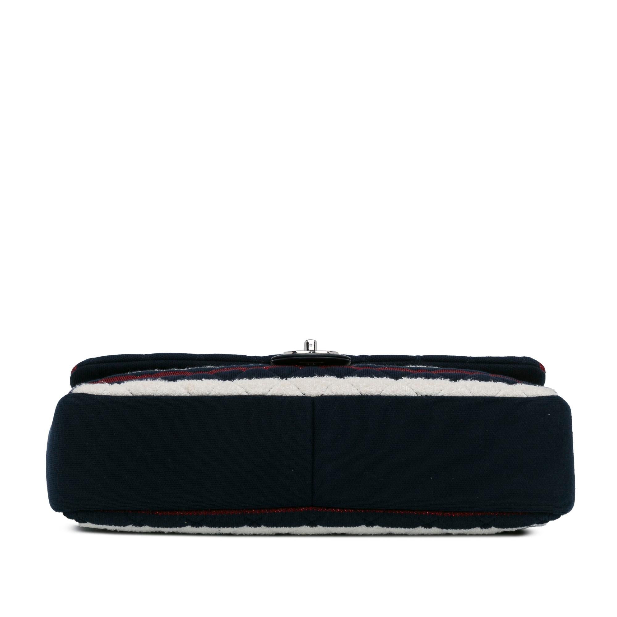 Top Quality Chanel Maxi Multicolor Stripe Jersey Rope Flap (SHG-wmMmcX)