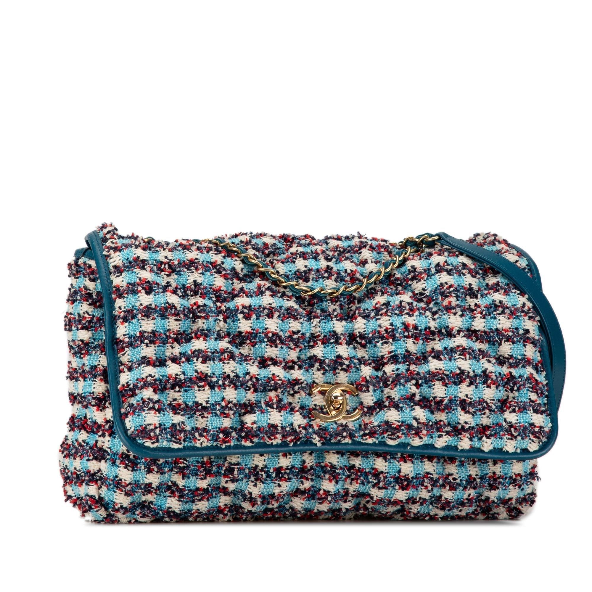 Top Quality Chanel Maxi Tweed Chesterfield Single Flap (SHG-QGGPCL)