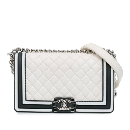 Top Quality Chanel Medium Bicolor Lambskin and Rubber Boy Flap (SHG-hH7LGi)