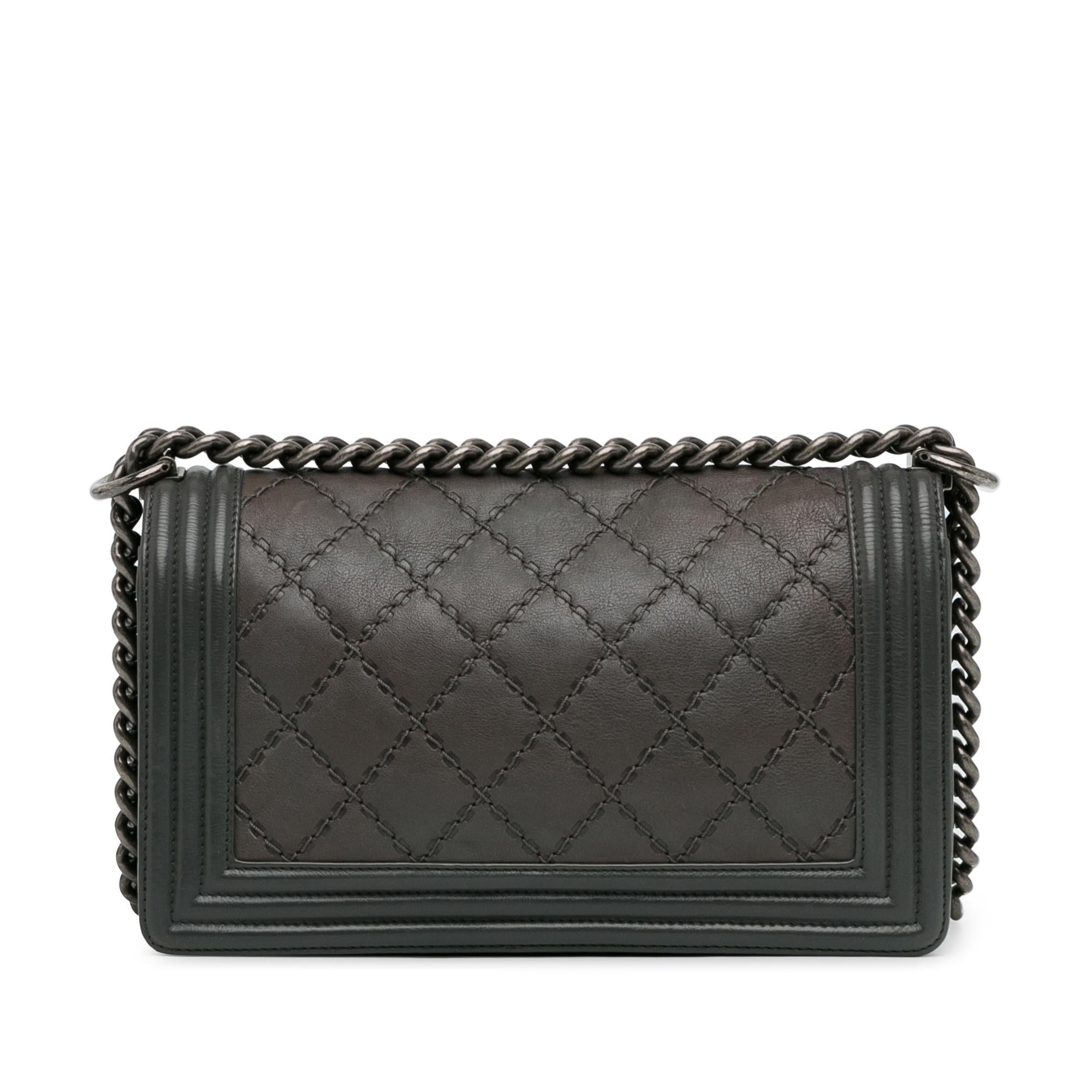 Top Quality Chanel Medium Calfskin Double Stitch Boy Flap (SHG-SofQRy)