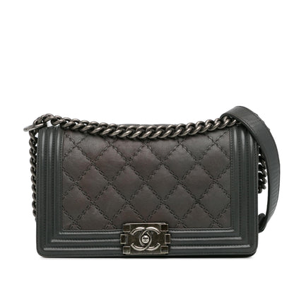 Top Quality Chanel Medium Calfskin Double Stitch Boy Flap (SHG-SofQRy)