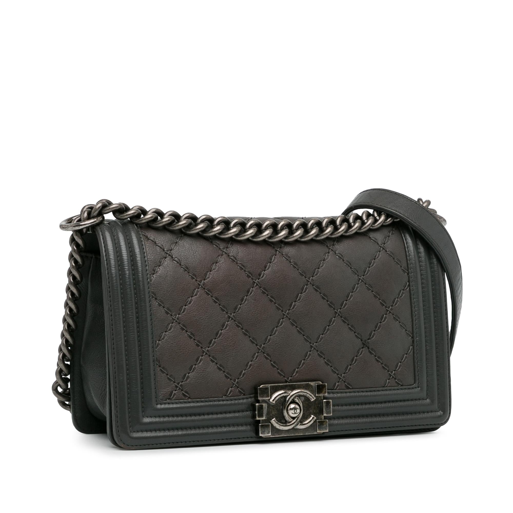 Top Quality Chanel Medium Calfskin Double Stitch Boy Flap (SHG-SofQRy)