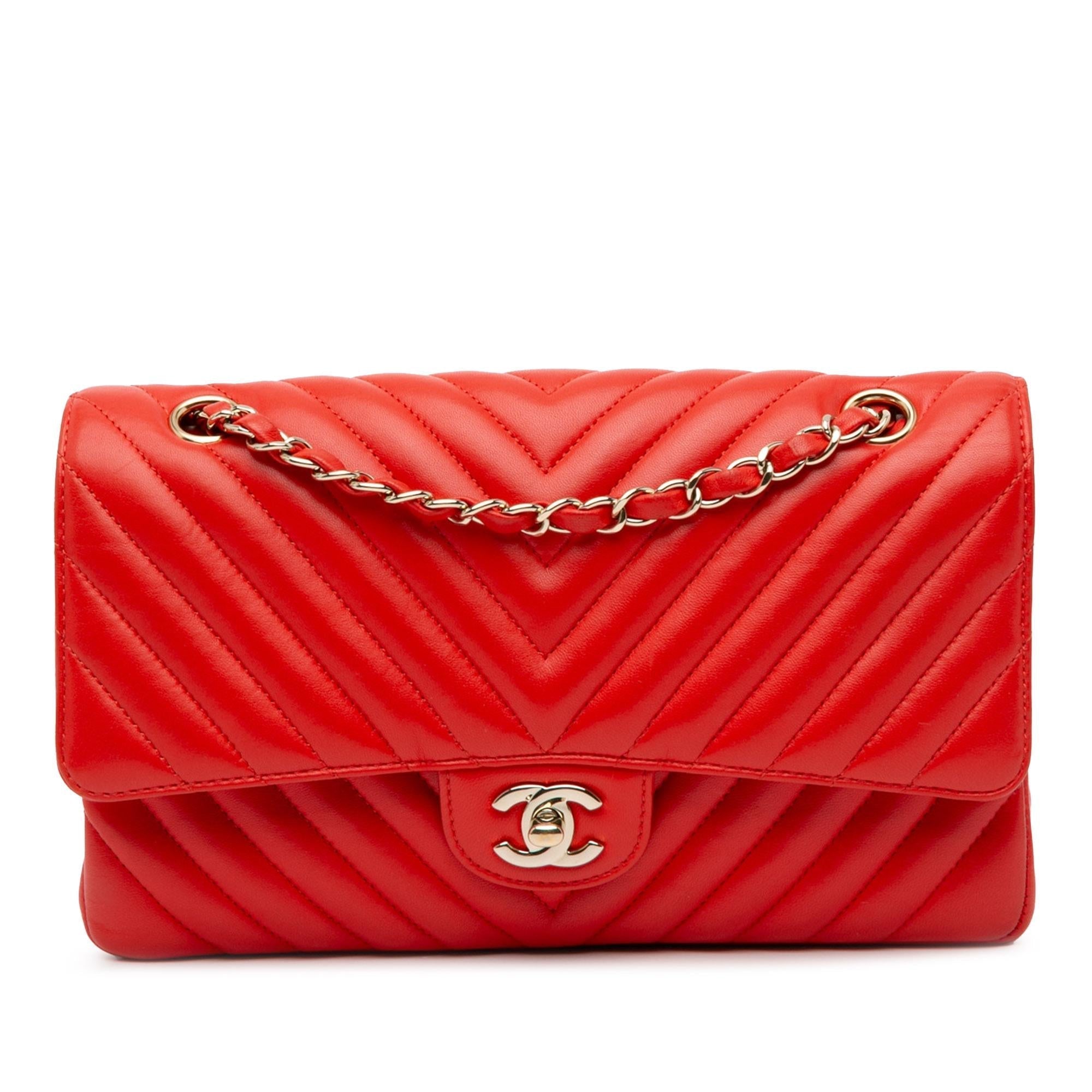 Top Quality Chanel Medium Classic Chevron Lambskin Double Flap (SHG-PfQlYr)