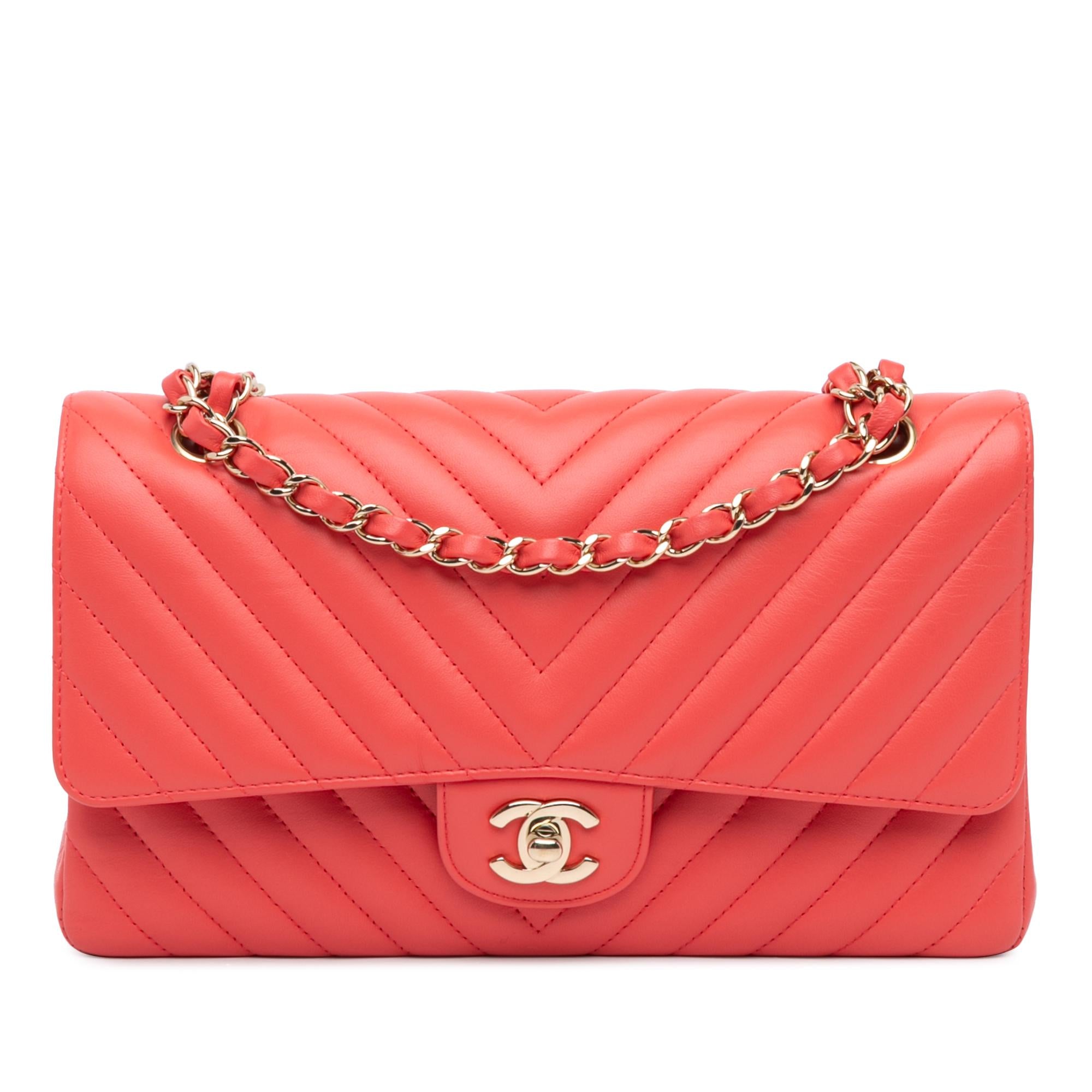 Top Quality Chanel Medium Classic Chevron Lambskin Double Flap (SHG-pCILyr)