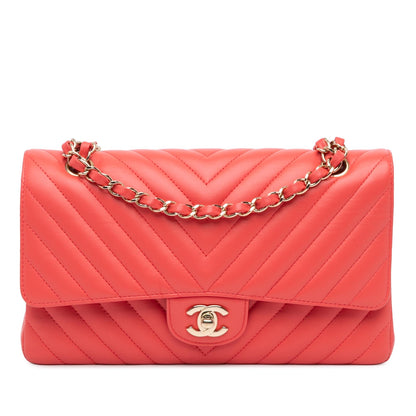 Top Quality Chanel Medium Classic Chevron Lambskin Double Flap (SHG-pCILyr)