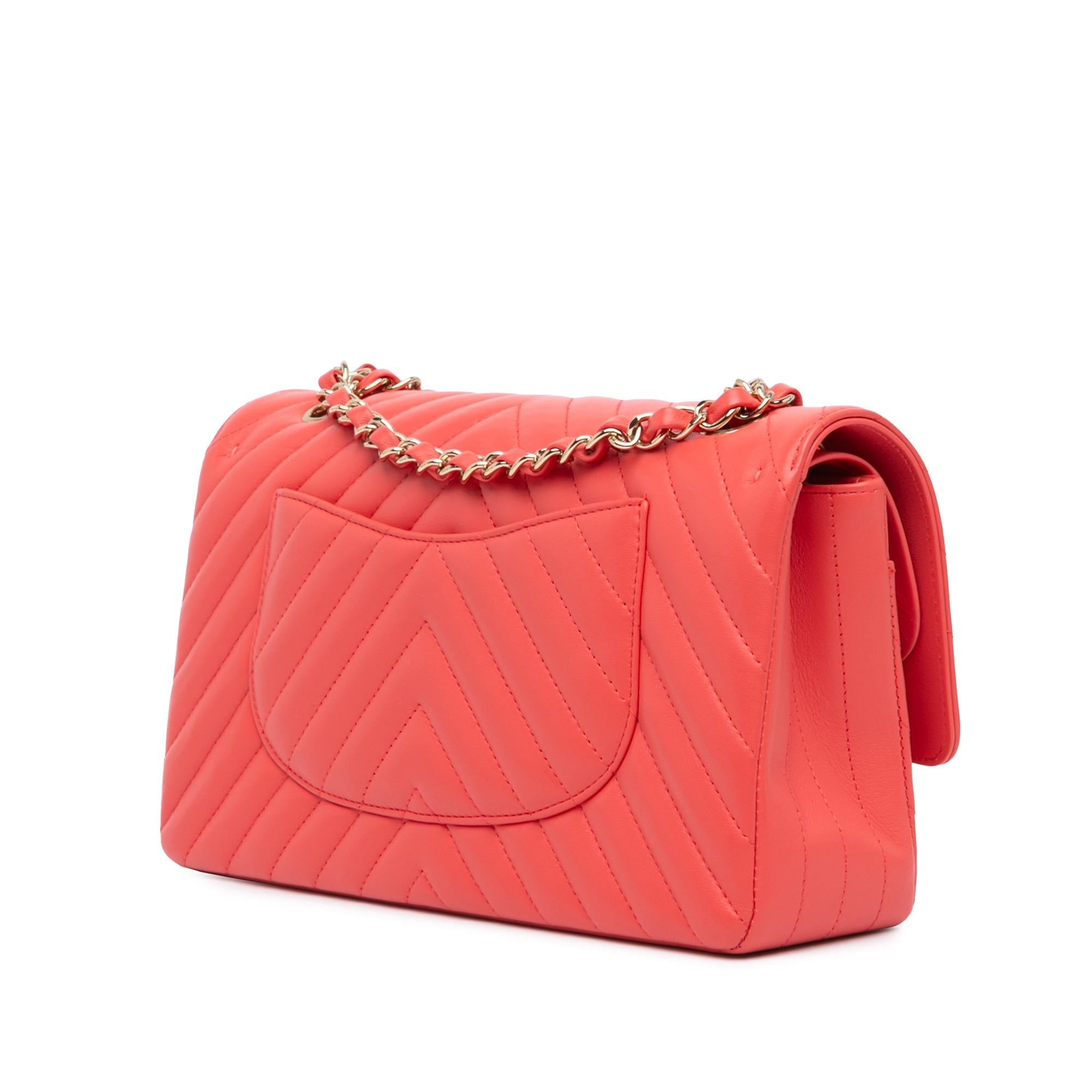Top Quality Chanel Medium Classic Chevron Lambskin Double Flap (SHG-pCILyr)