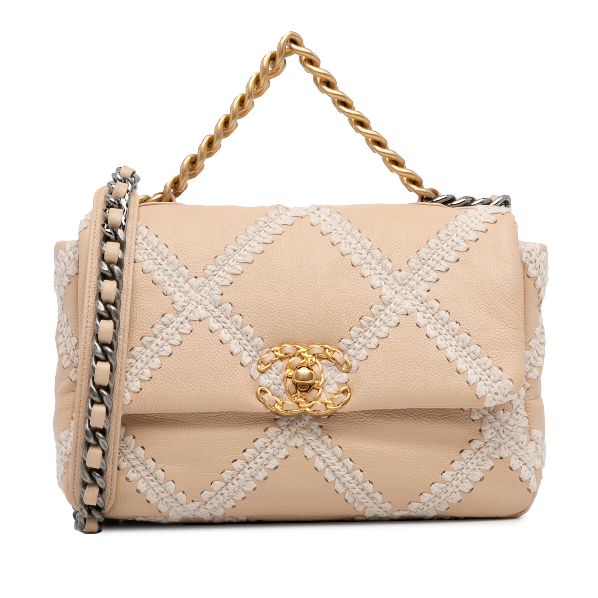 Top Quality Chanel Medium Crochet and Calfskin 19 Flap Bag (SHG-5tvBOl)