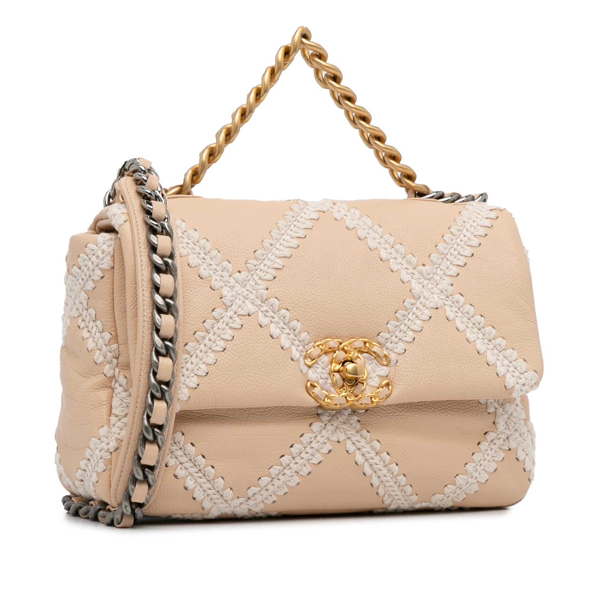 Top Quality Chanel Medium Crochet and Calfskin 19 Flap Bag (SHG-5tvBOl)