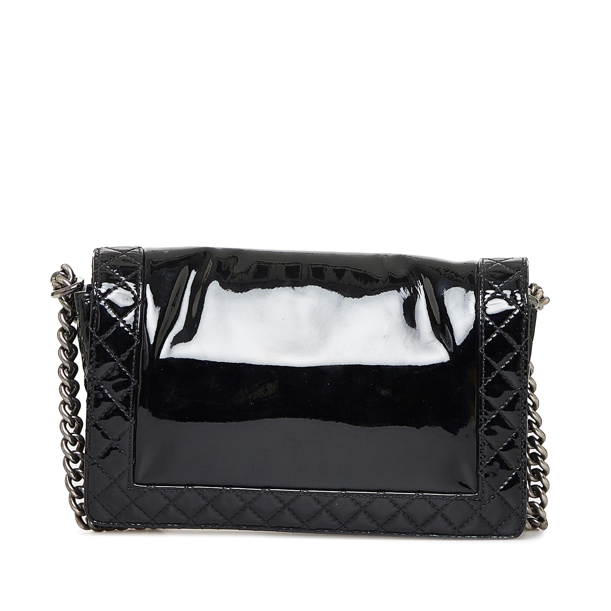 Top Quality Chanel Medium Patent Reverso Boy Flap (SHG-uvsh6E)