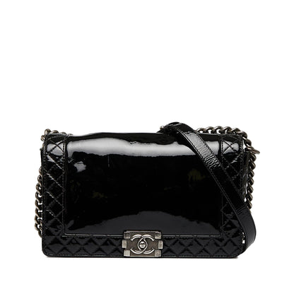 Top Quality Chanel Medium Patent Reverso Boy Flap (SHG-uvsh6E)