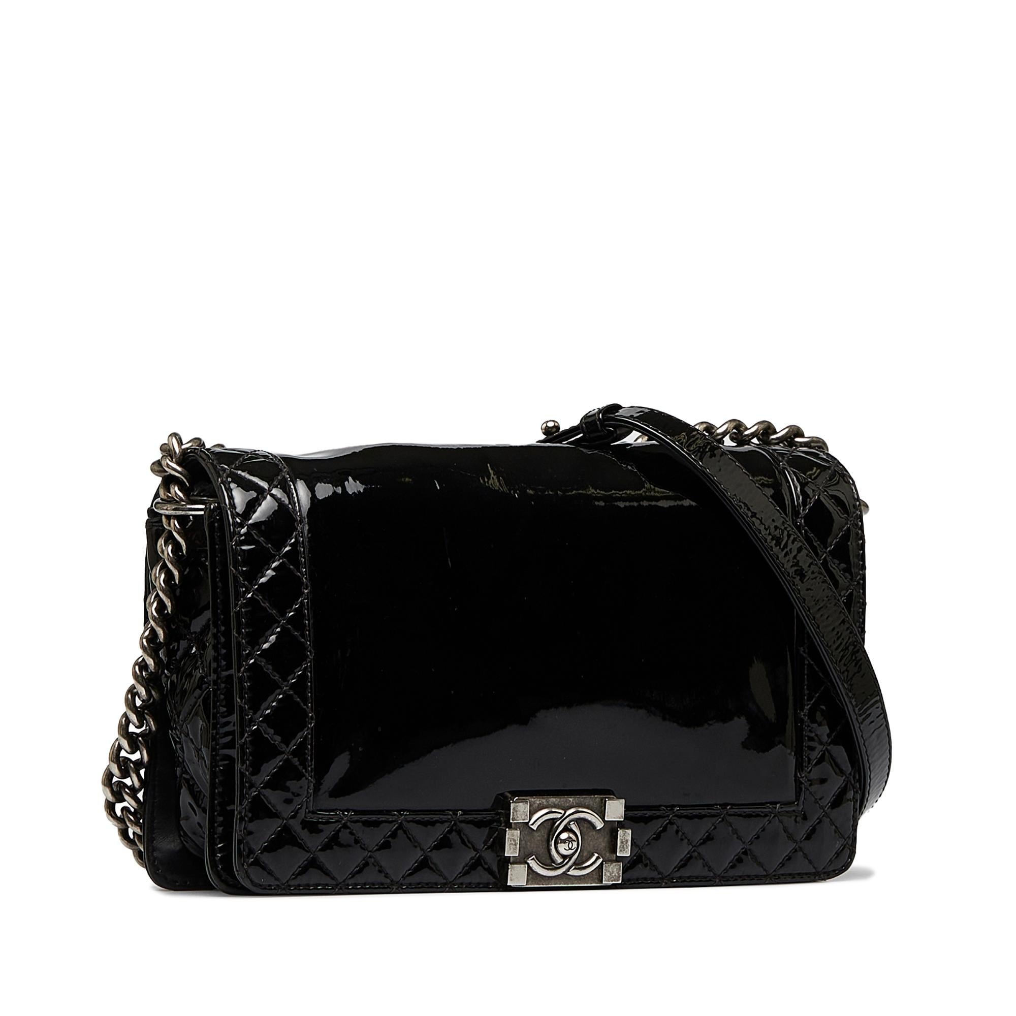 Top Quality Chanel Medium Patent Reverso Boy Flap (SHG-uvsh6E)