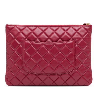 Top Quality Chanel Medium Quilted Lambskin O Case Clutch (SHG-wDy0Mj)