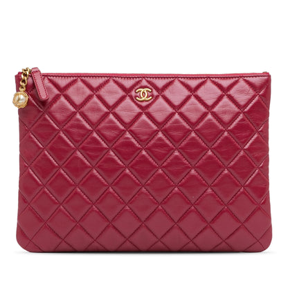 Top Quality Chanel Medium Quilted Lambskin O Case Clutch (SHG-wDy0Mj)