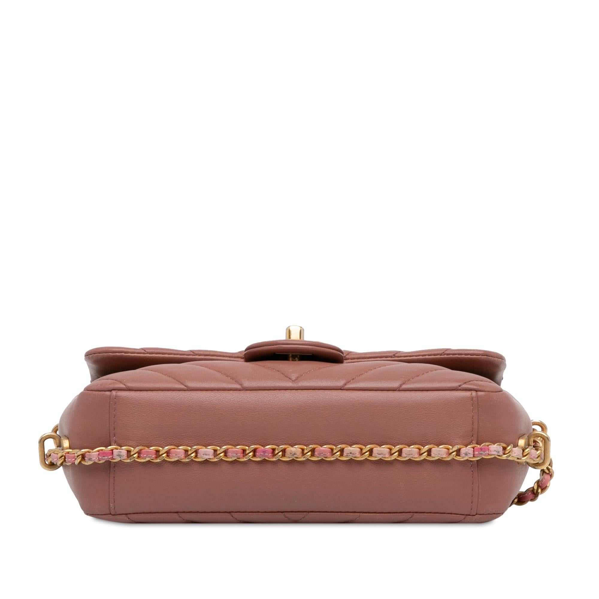 Top Quality Chanel Mini Rectangular Chevron Lambskin Chain Around Flap (SHG-MXUjLx)