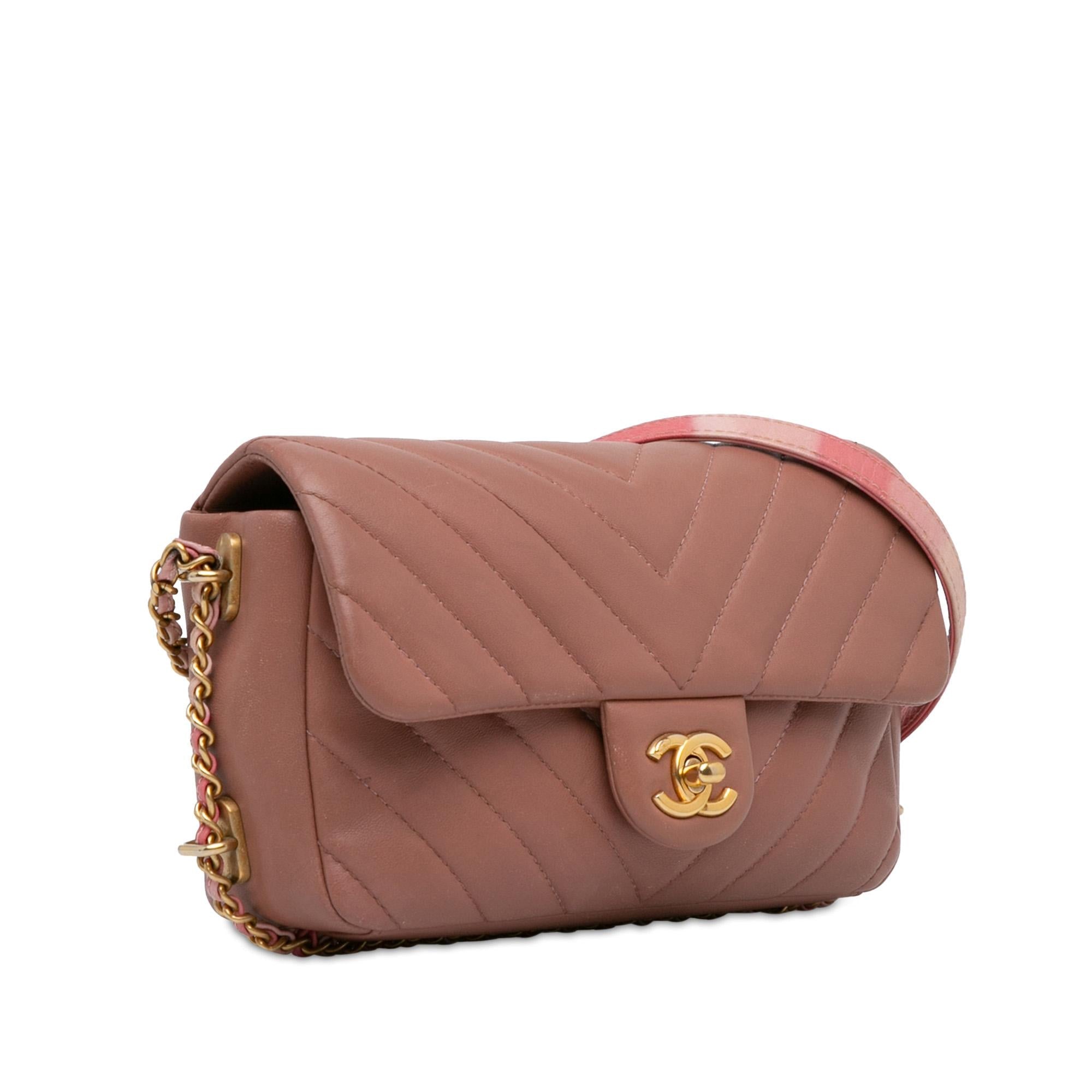 Top Quality Chanel Mini Rectangular Chevron Lambskin Chain Around Flap (SHG-MXUjLx)