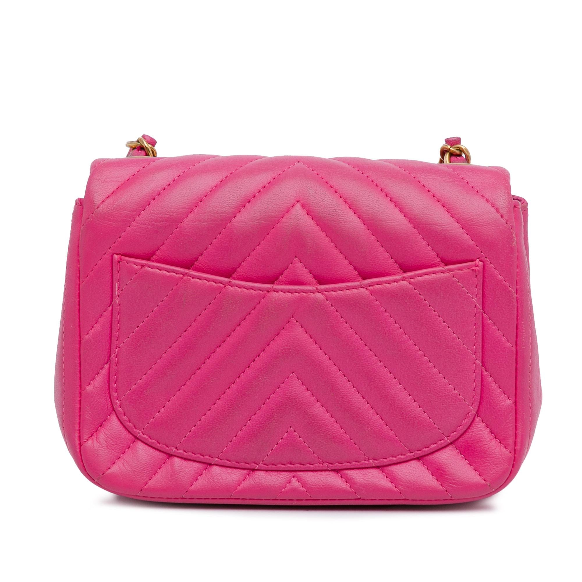 Top Quality Chanel Mini Square Classic Chevron Lambskin Flap (SHG-8wGObb)