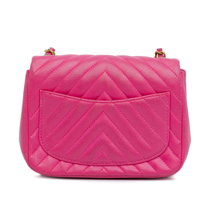Top Quality Chanel Mini Square Classic Chevron Lambskin Flap (SHG-8wGObb)