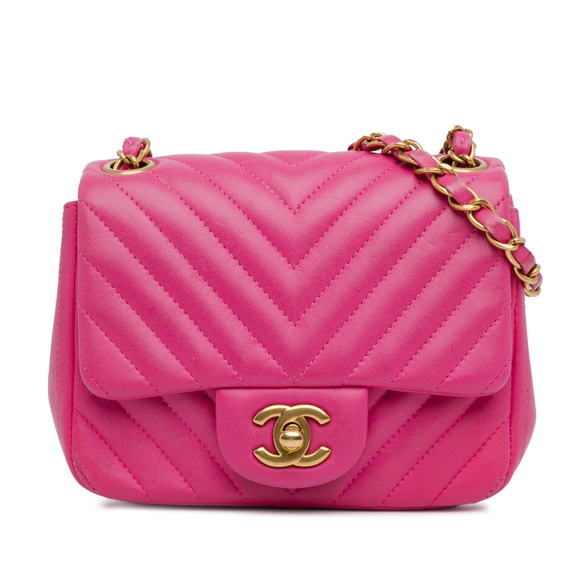 Top Quality Chanel Mini Square Classic Chevron Lambskin Flap (SHG-8wGObb)