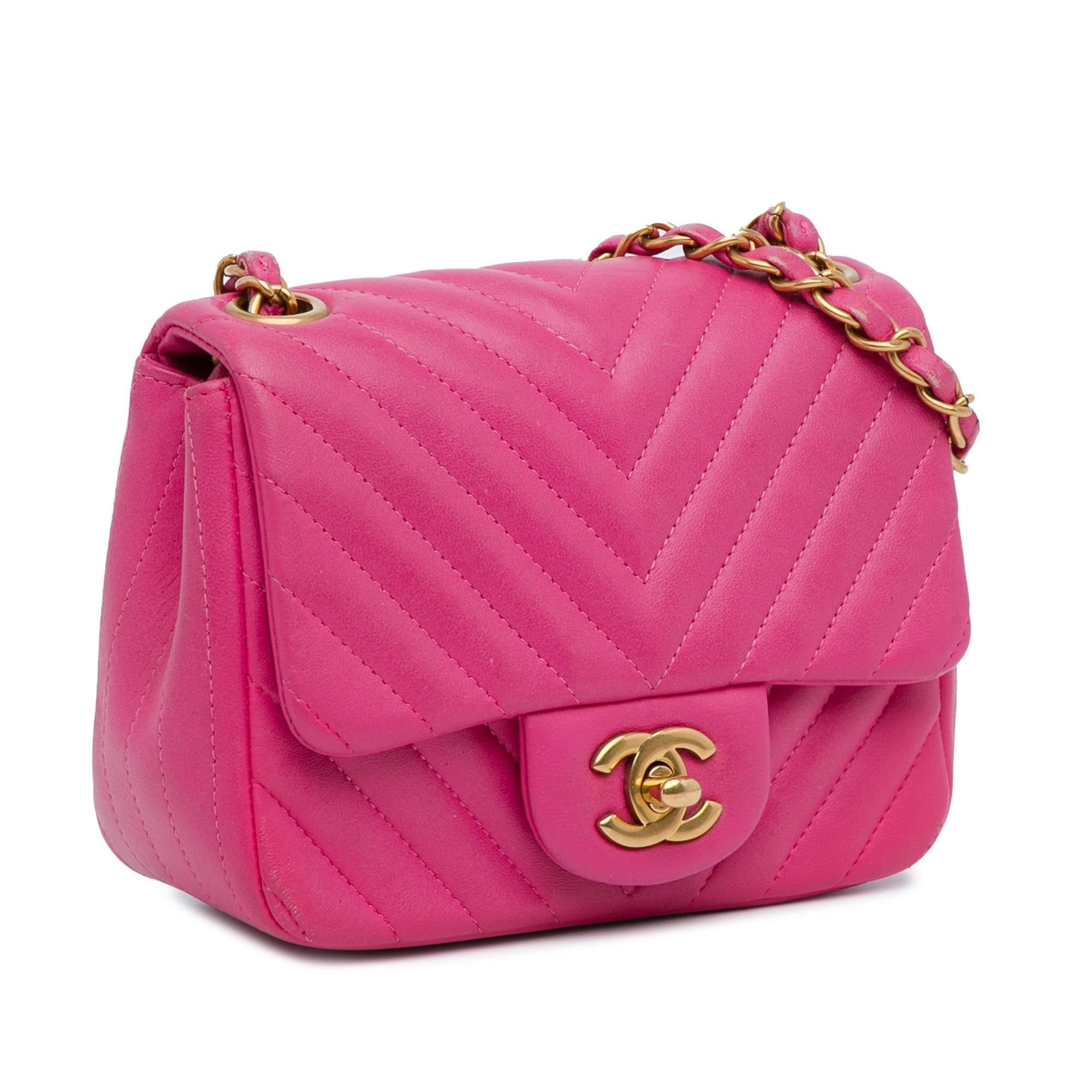 Top Quality Chanel Mini Square Classic Chevron Lambskin Flap (SHG-8wGObb)