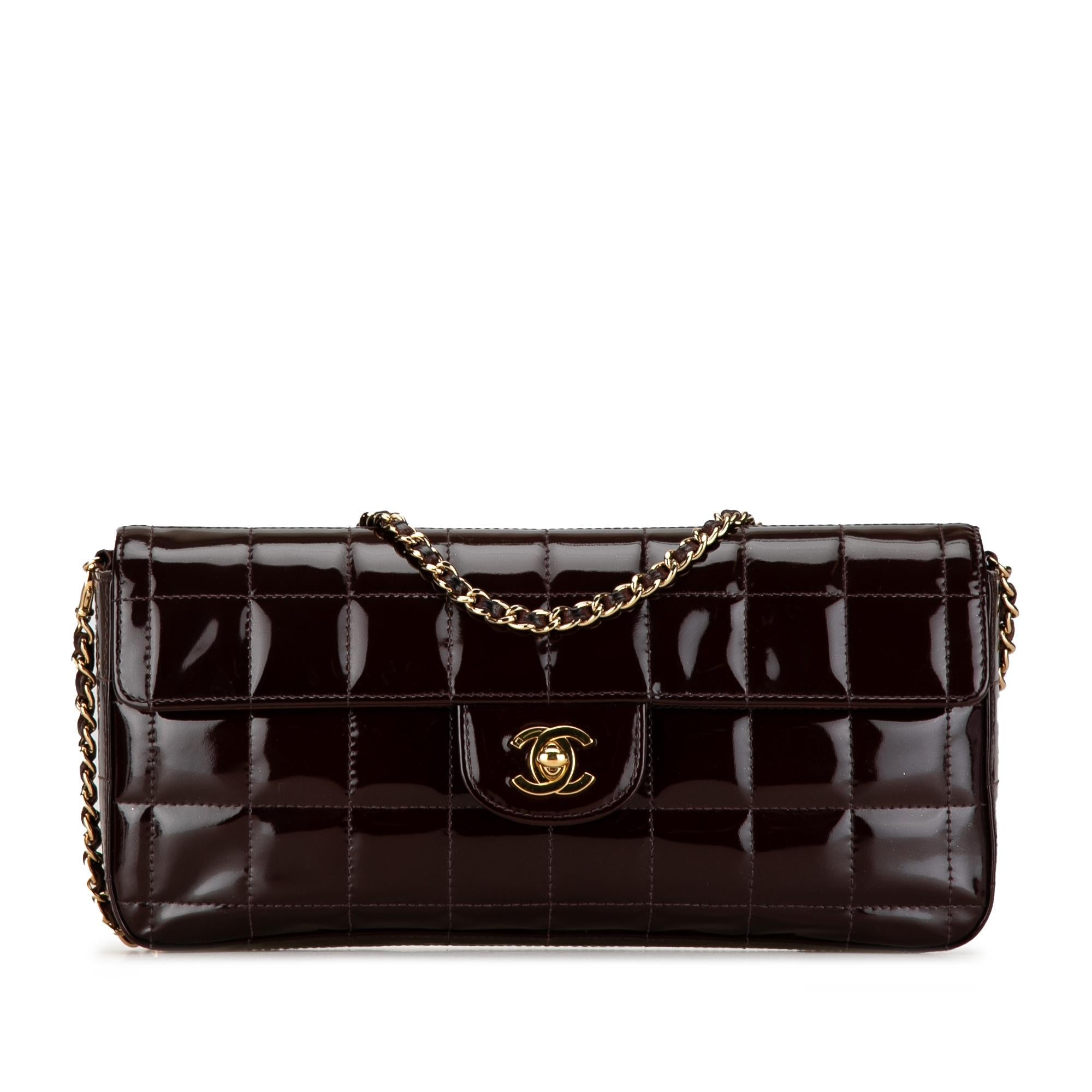 Top Quality Chanel Patent Choco Bar East West Flap (SHG-0yHZCX)