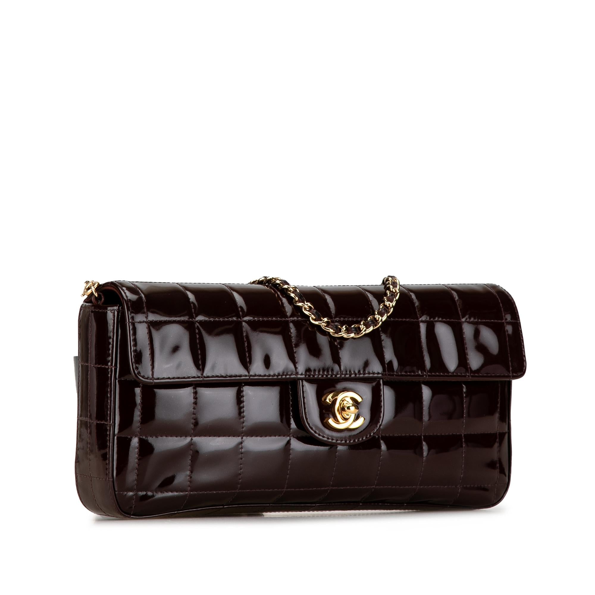 Top Quality Chanel Patent Choco Bar East West Flap (SHG-0yHZCX)