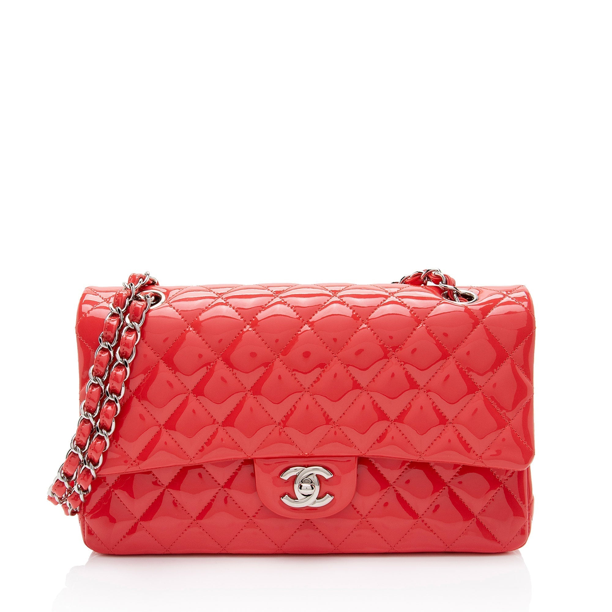 Top Quality Chanel Patent Leather Classic Medium Double Flap Bag (SHF-96viXO)