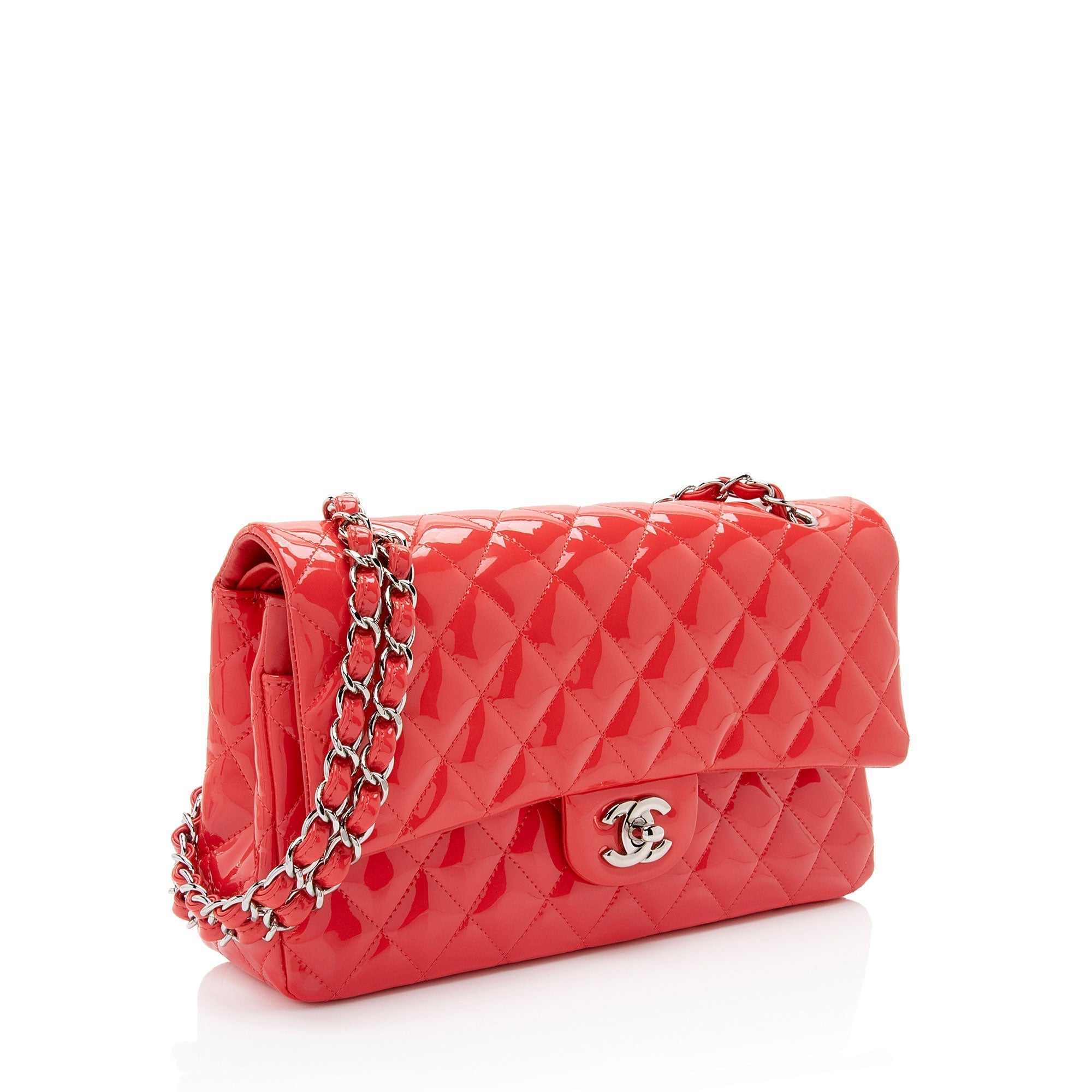 Top Quality Chanel Patent Leather Classic Medium Double Flap Bag (SHF-96viXO)