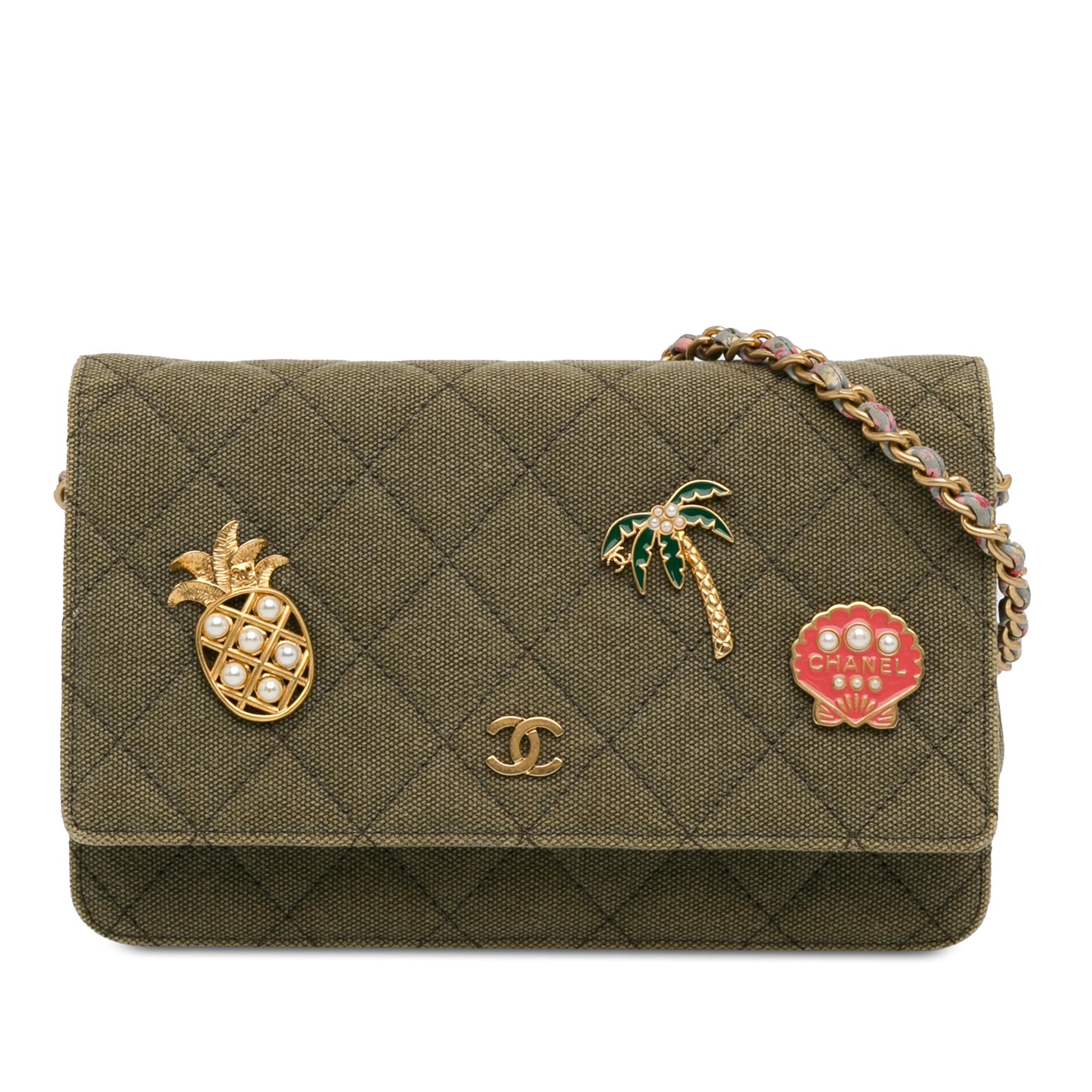 Top Quality Chanel Quilted Canvas Coco Cuba Charms Wallet On Chain (SHG-iFwSQ5)