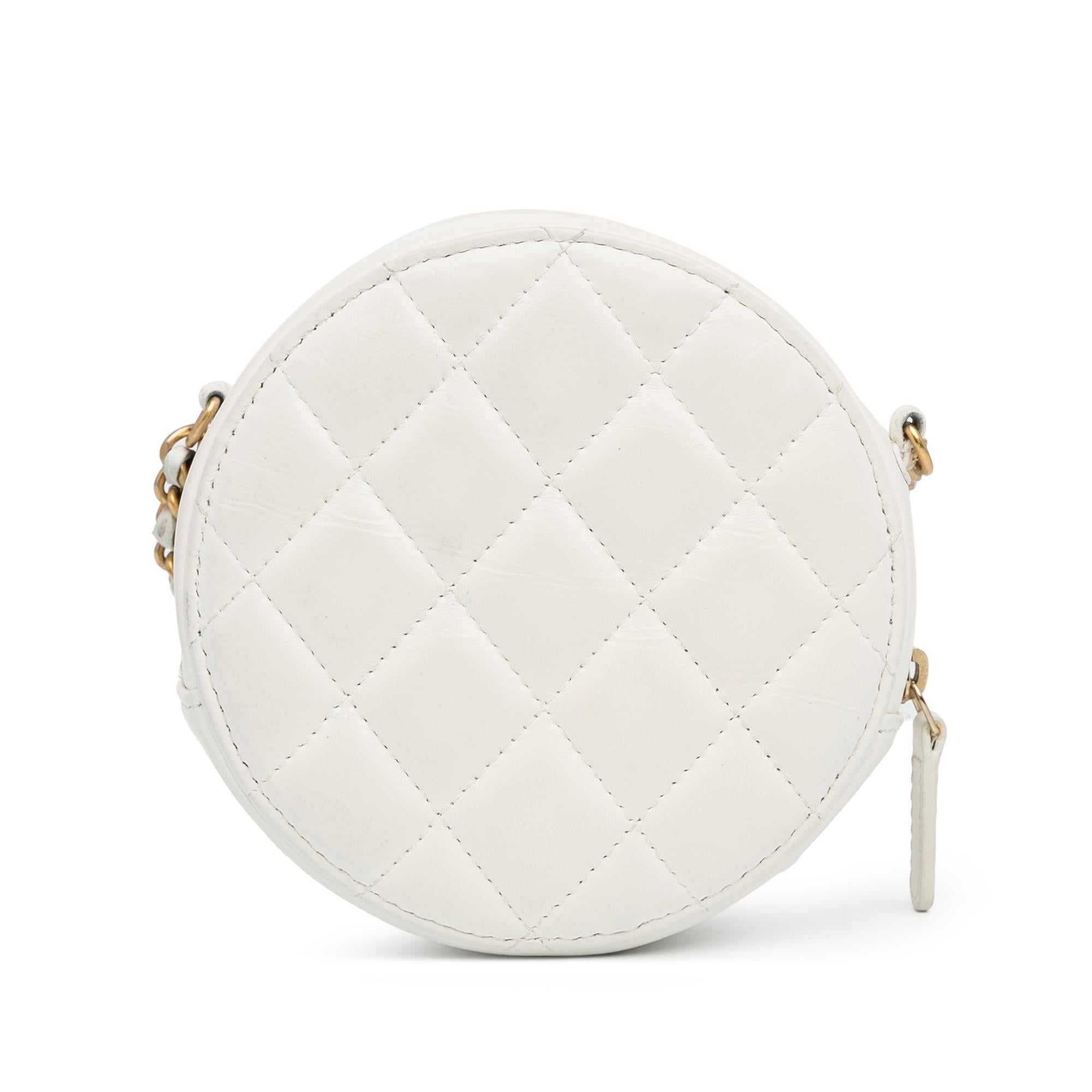 Top Quality Chanel Quilted Lambskin Pearl Crush Round Clutch with Chain (SHG-SbdIV9)