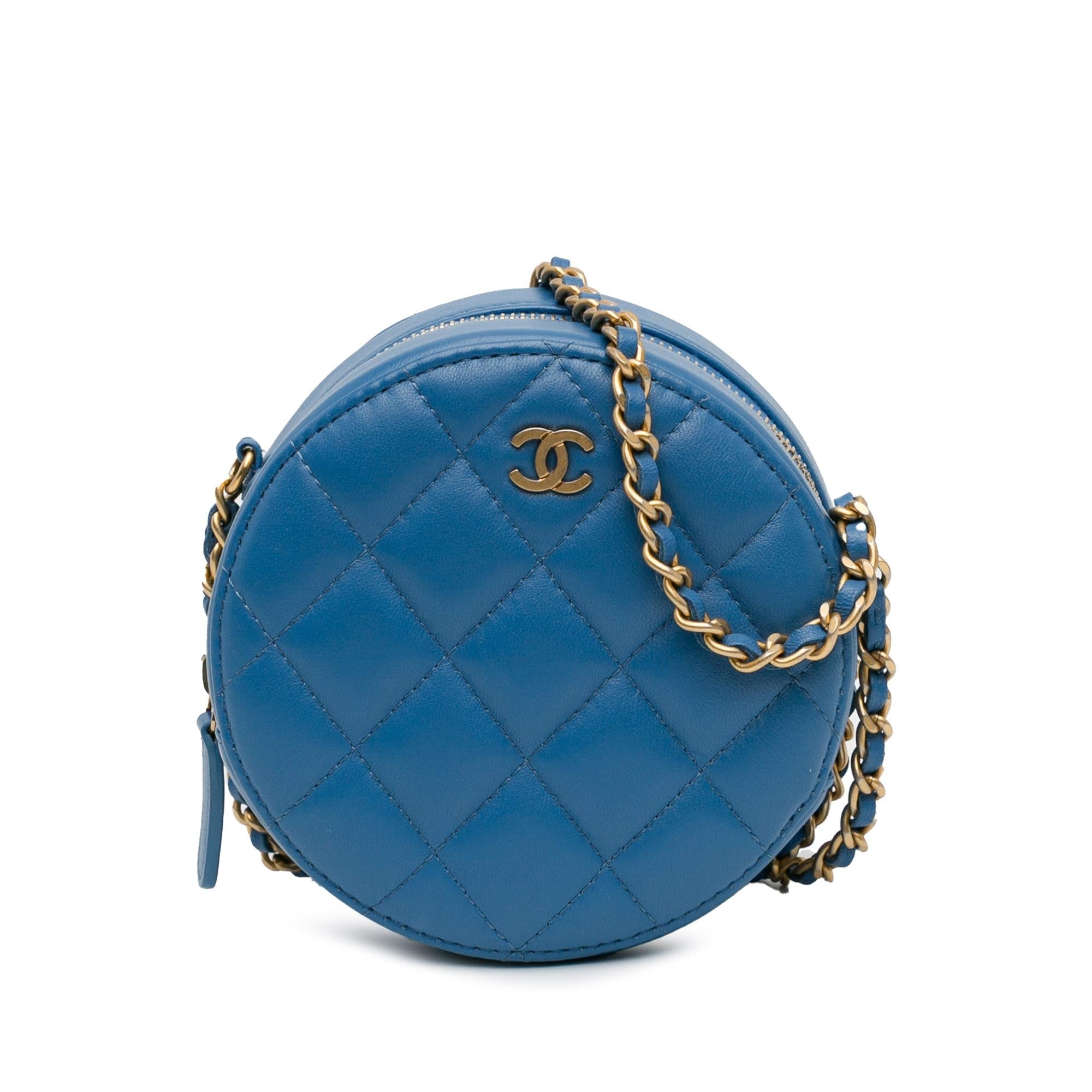 Top Quality Chanel Quilted Lambskin Round Clutch with Chain (SHG-Imo8ot)