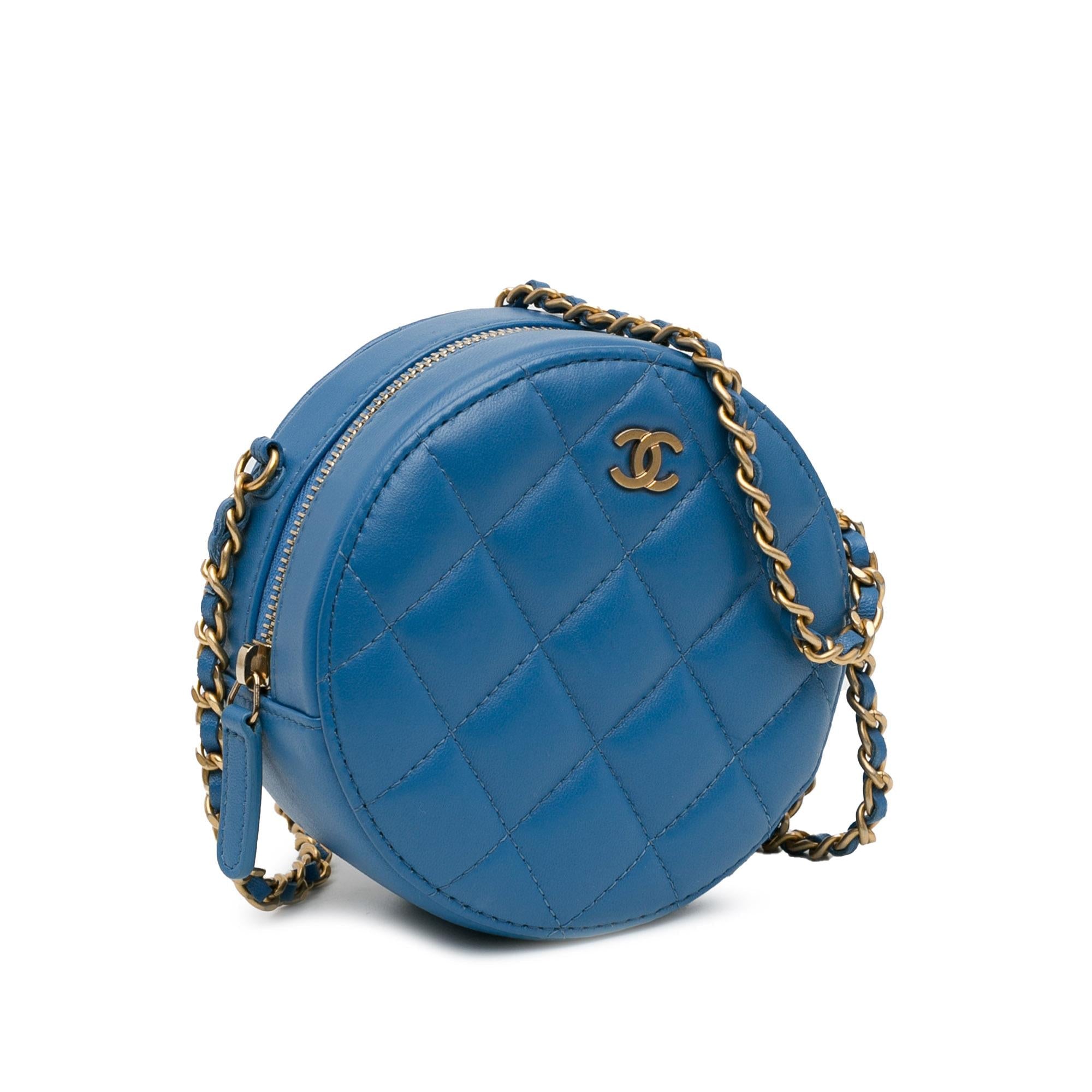 Top Quality Chanel Quilted Lambskin Round Clutch with Chain (SHG-Imo8ot)