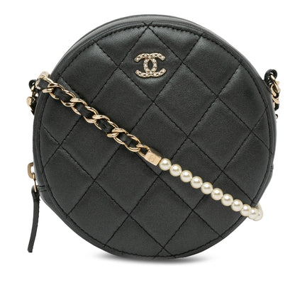 Top Quality Chanel Quilted Lambskin Round Pearl Clutch with Chain (SHG-gvPaNX)