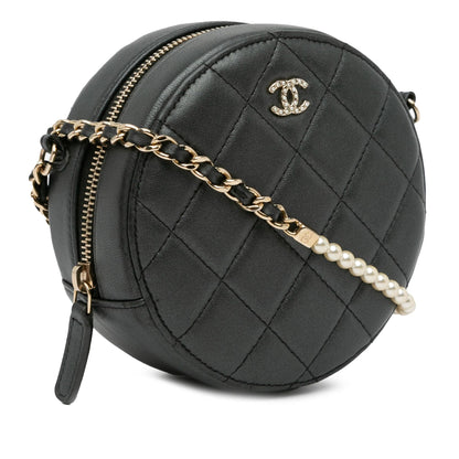 Top Quality Chanel Quilted Lambskin Round Pearl Clutch with Chain (SHG-gvPaNX)