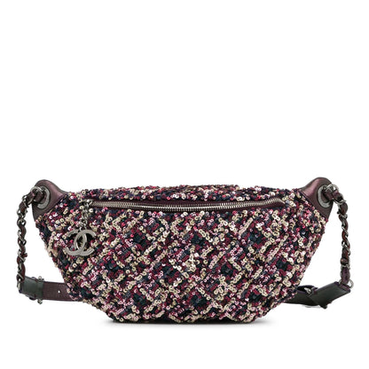 Top Quality Chanel Sequin and Metallic Lambskin Belt Bag (SHG-8A8QLt)