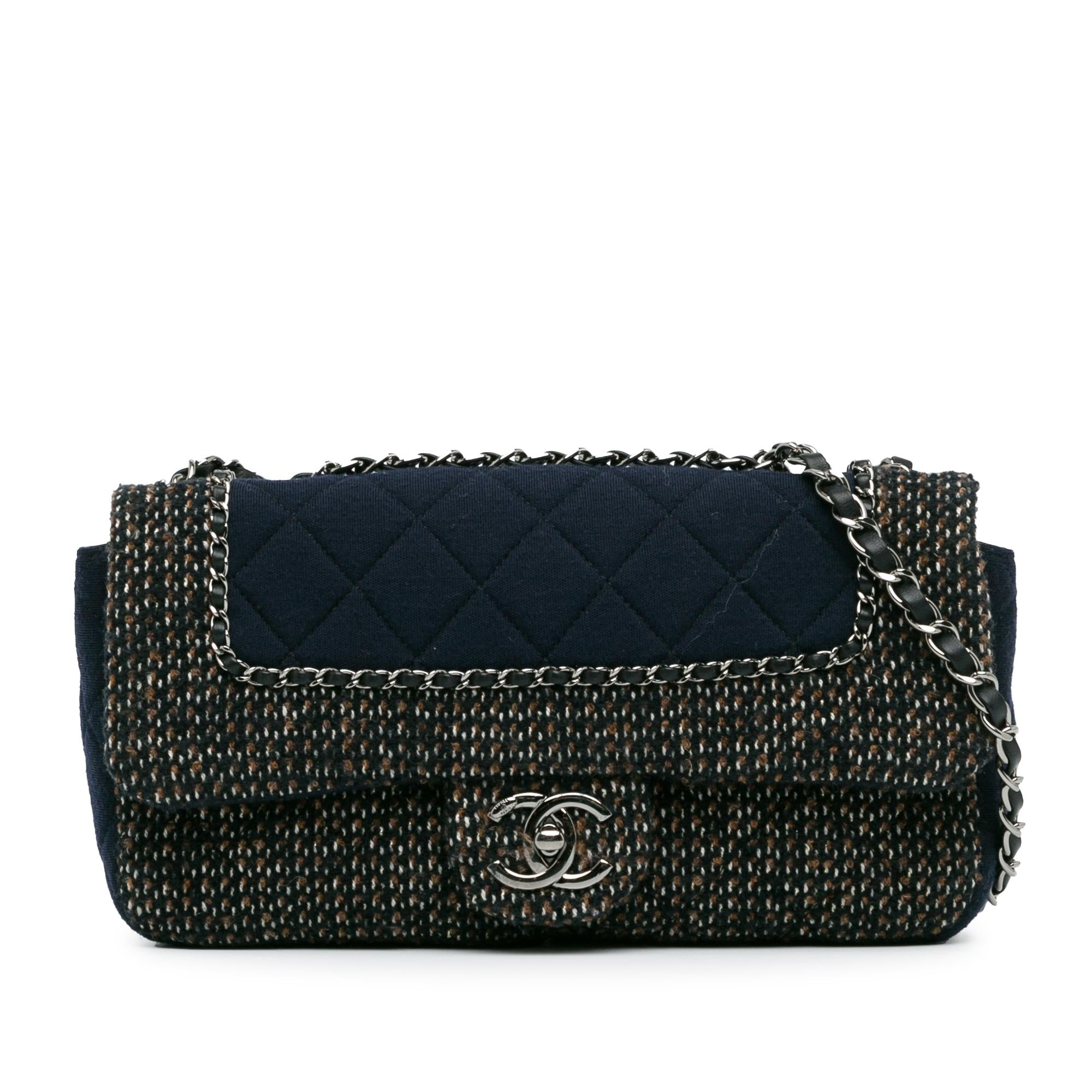 Top Quality Chanel Small Jersey Tweed Flap (SHG-6Tm9uk)