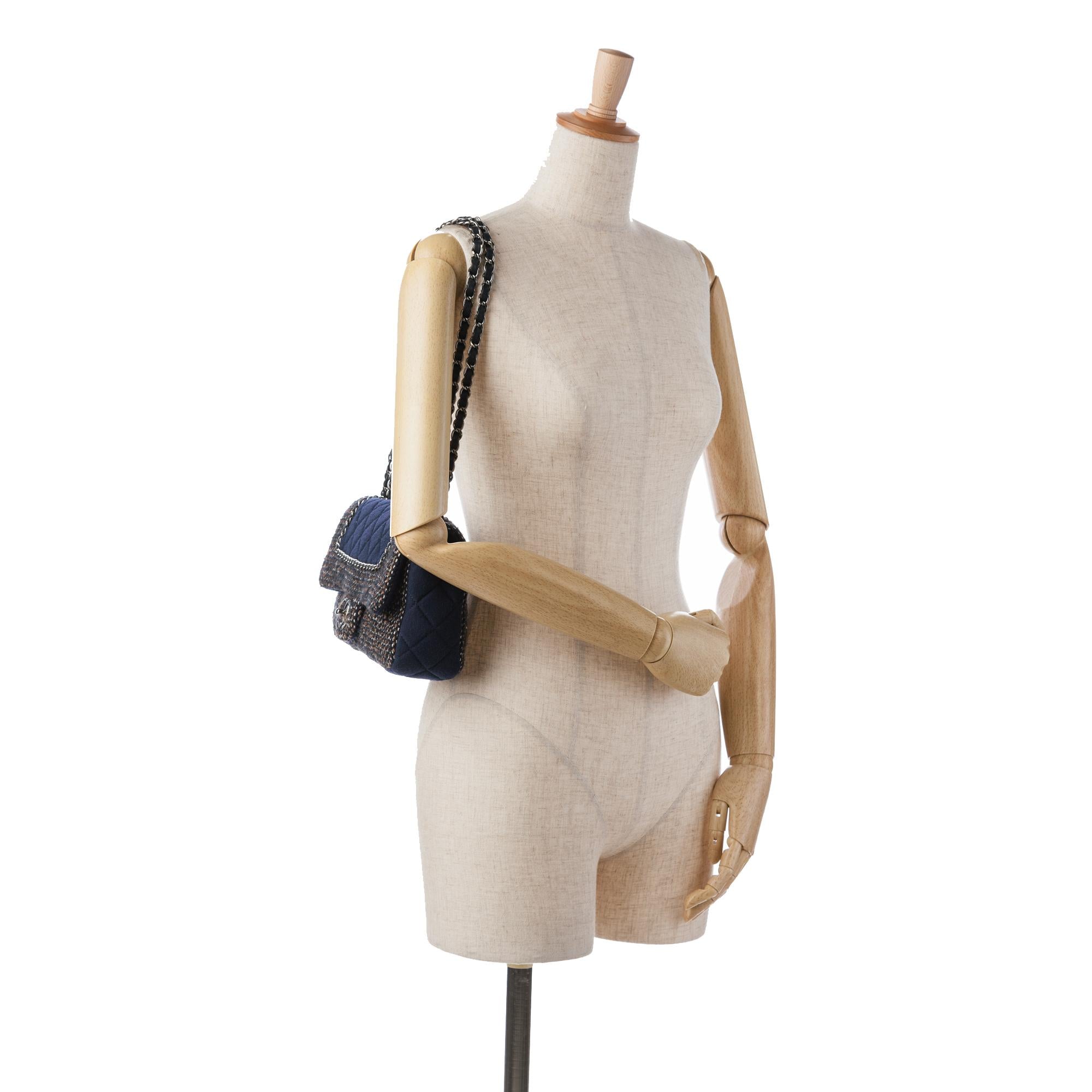Top Quality Chanel Small Jersey Tweed Flap (SHG-6Tm9uk)