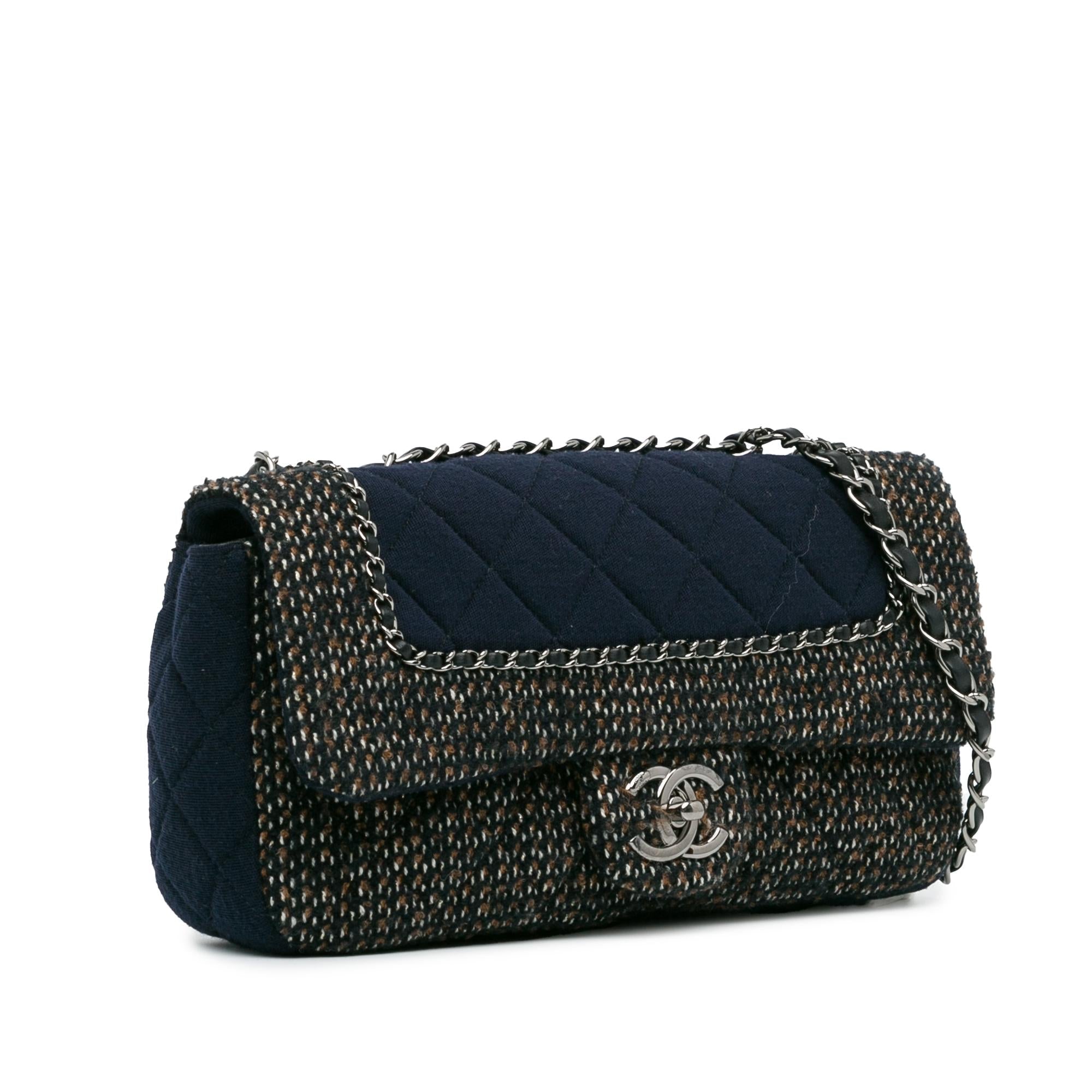 Top Quality Chanel Small Jersey Tweed Flap (SHG-6Tm9uk)