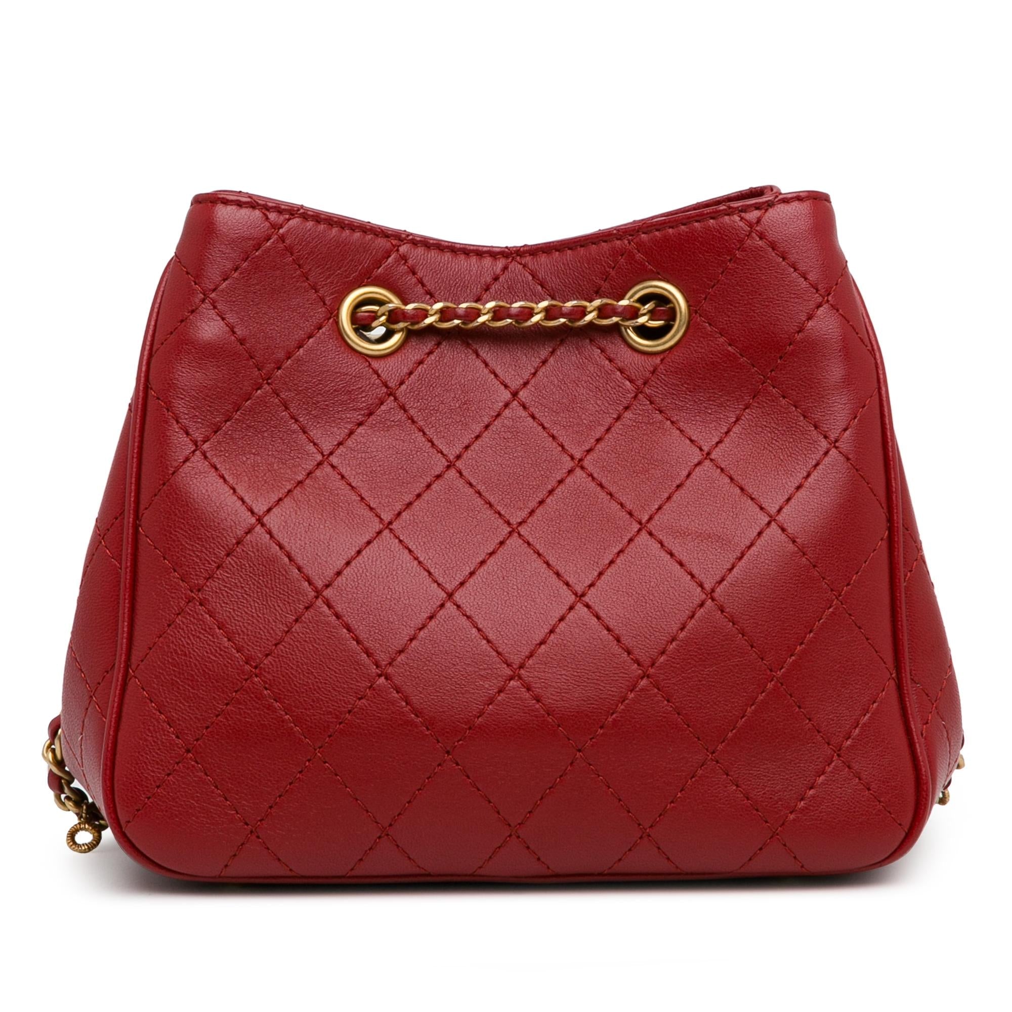 Top Quality Chanel Small Stitched Calfskin Egyptian Amulet Drawstring Bucket Bag (SHG-hm9mZm)