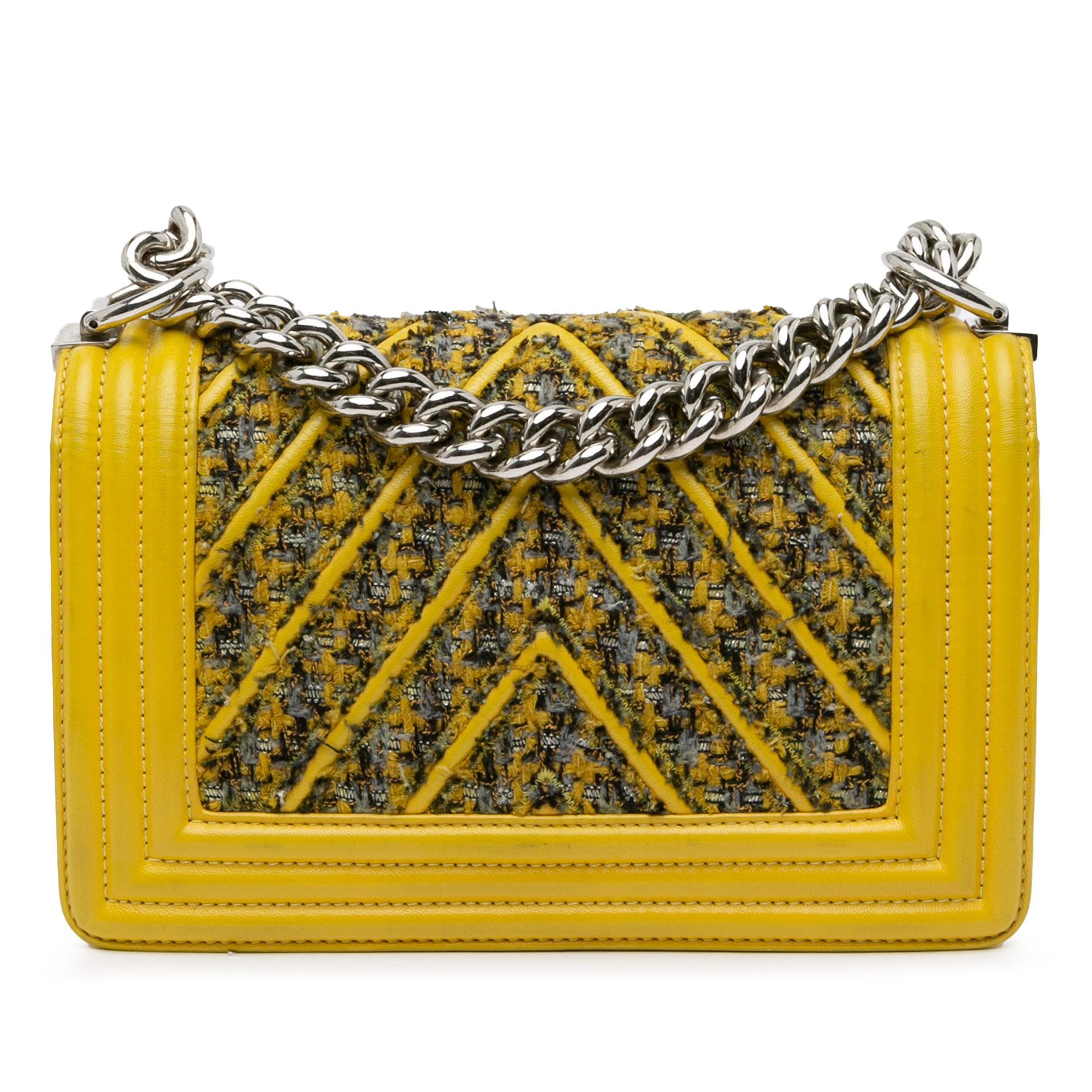 Top Quality Chanel Small Tweed and Lambskin Chevron Boy Flap (SHG-6vNjyY)