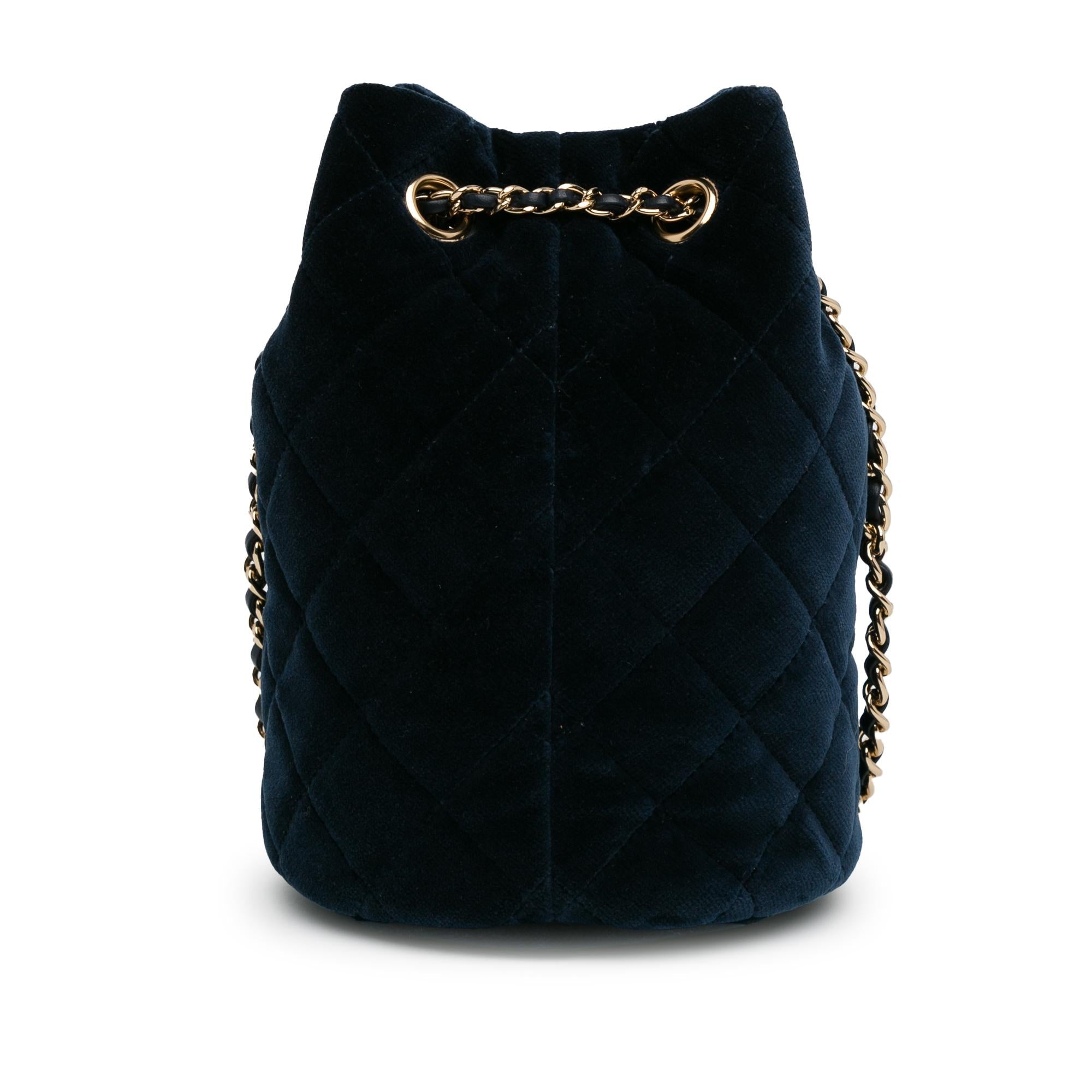 Top Quality Chanel Velvet Crystal Pearl Crush Bucket Bag (SHG-ZkZa1i)