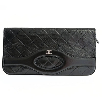 Top Quality Chanel Clutch handbag in matelasse black leather