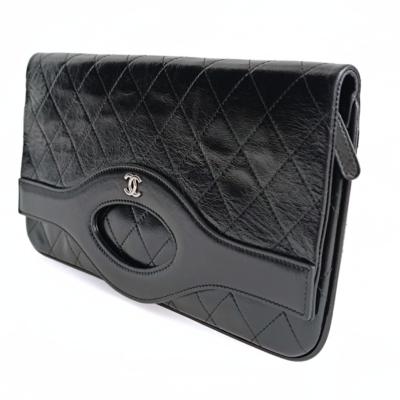 Top Quality Chanel Top Quality Chanel Top Quality Chanel Clutch handbag in matelasse black leather