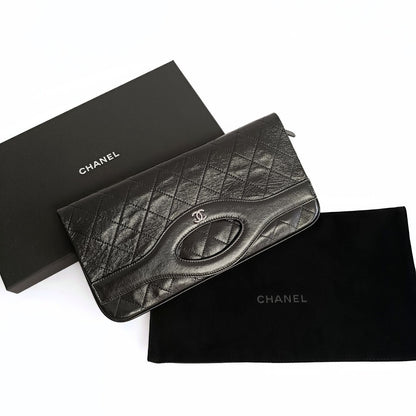 Top Quality Chanel Top Quality Chanel Top Quality Chanel Clutch handbag in matelasse black leather